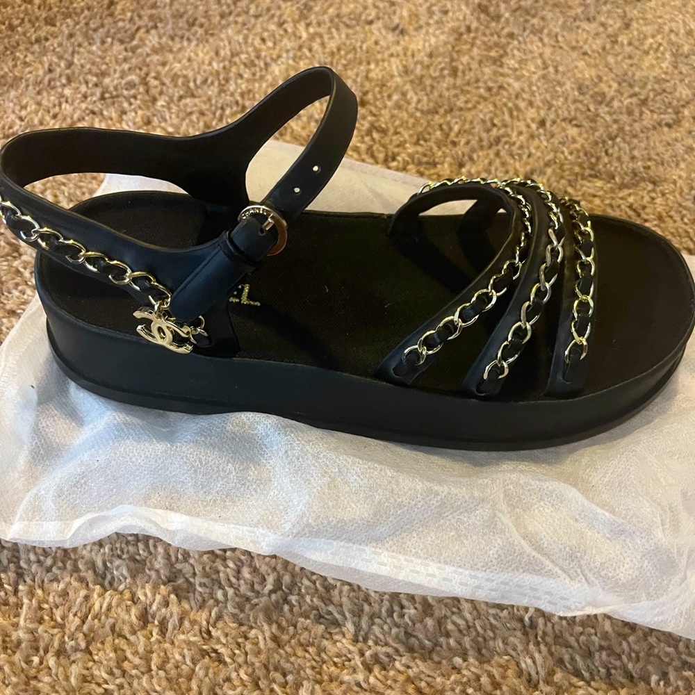 Black and Gold Sandals